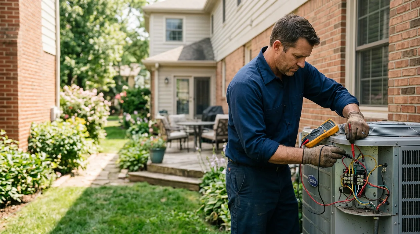HVAC technician working near Fitchburg, WI